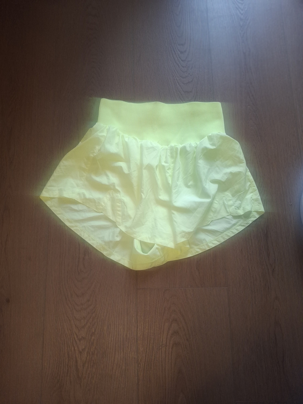 Women’s Free People Citris Yellow Active Shorts with High Elastic Waistband Nwt
